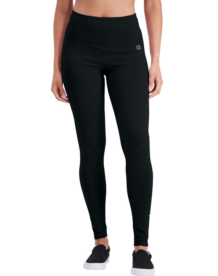 Champion Dame Leggings Sort - Everyday Script Logo - Danmark FTM-387092